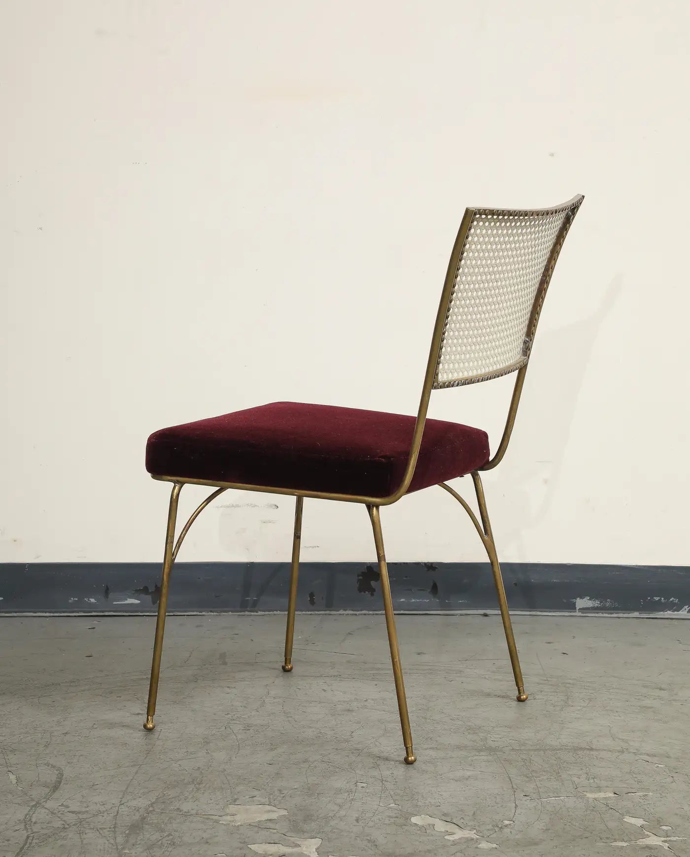 Midcentury Brass and Cane Chair by Acácio Gil Borsoi