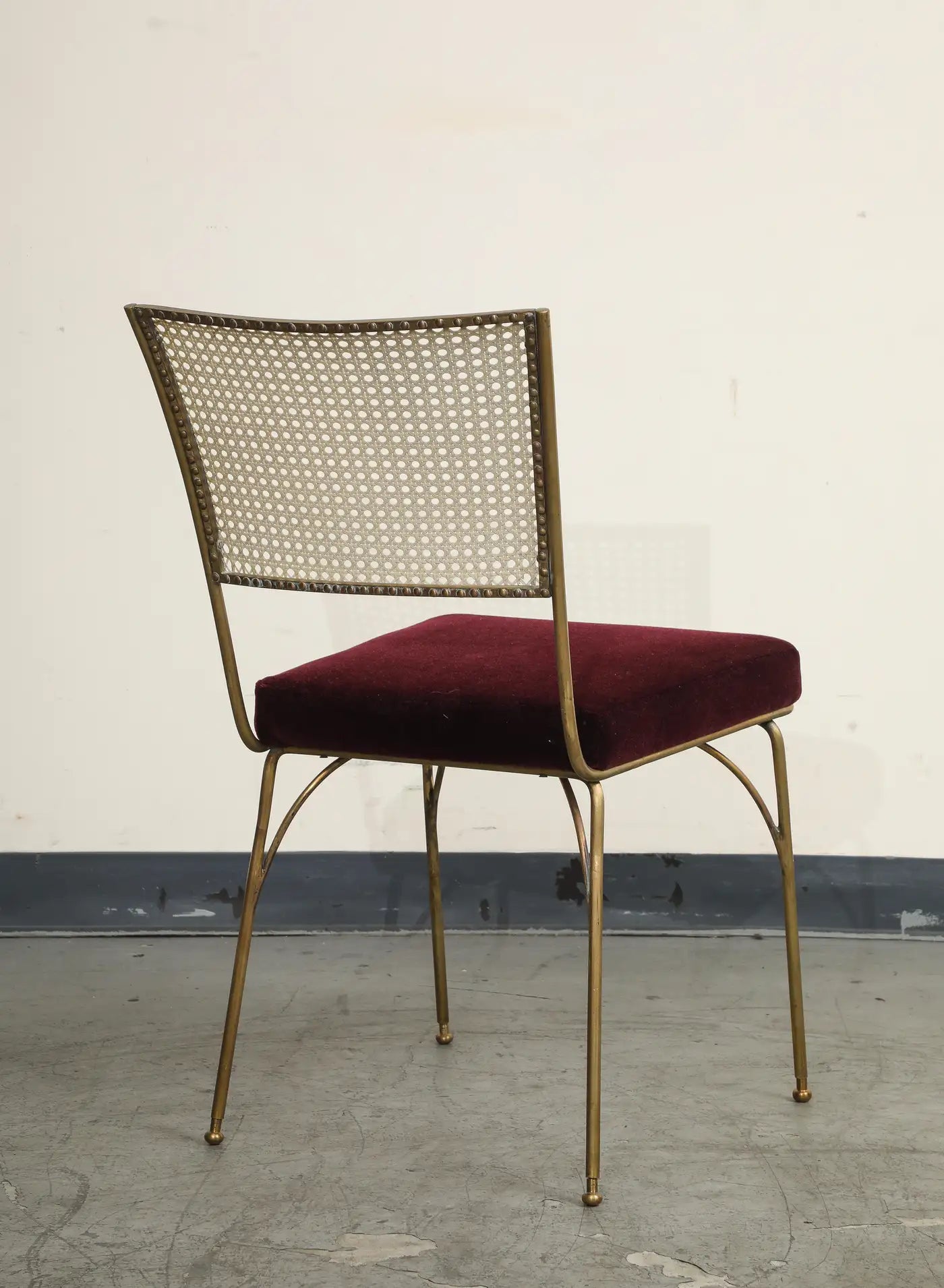 Midcentury Brass and Cane Chair by Acácio Gil Borsoi