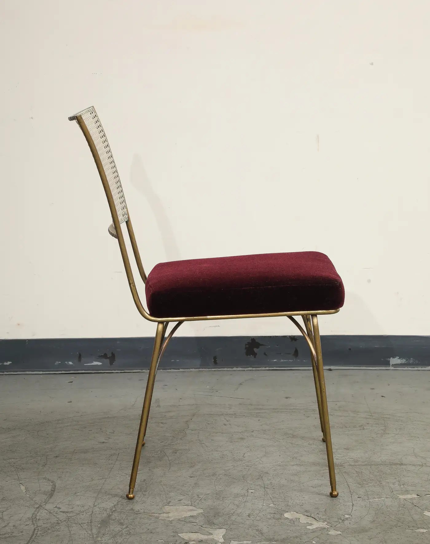 Midcentury Brass and Cane Chair by Acácio Gil Borsoi