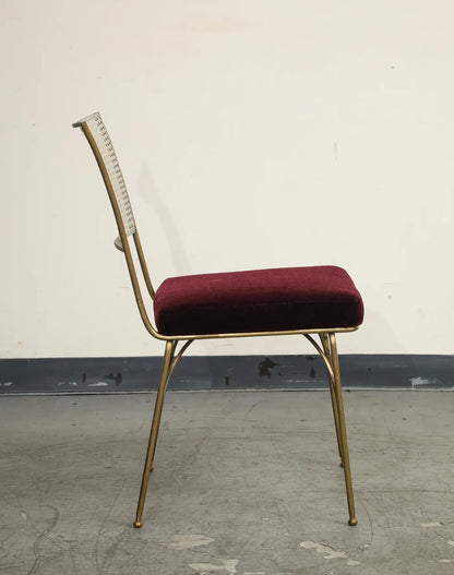 Midcentury Brass and Cane Chair by Acácio Gil Borsoi