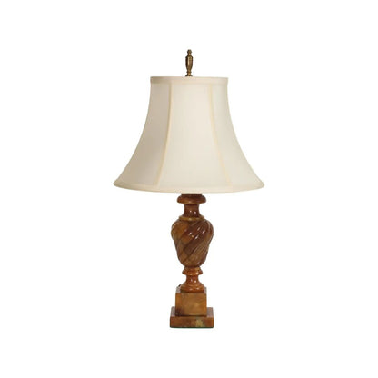 Midcentury Carved Amber-Colored Onyx Table Lamp