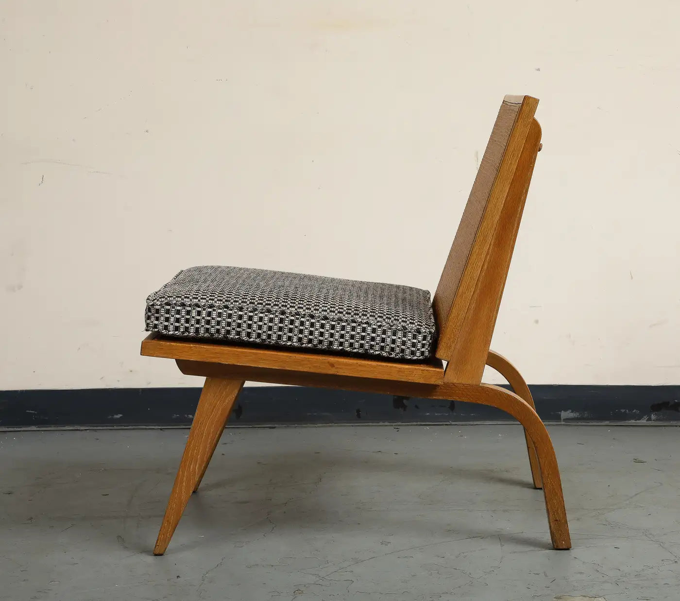 Midcentury Oak Lounge Chair by Edward Durell Stone for Fulbright
