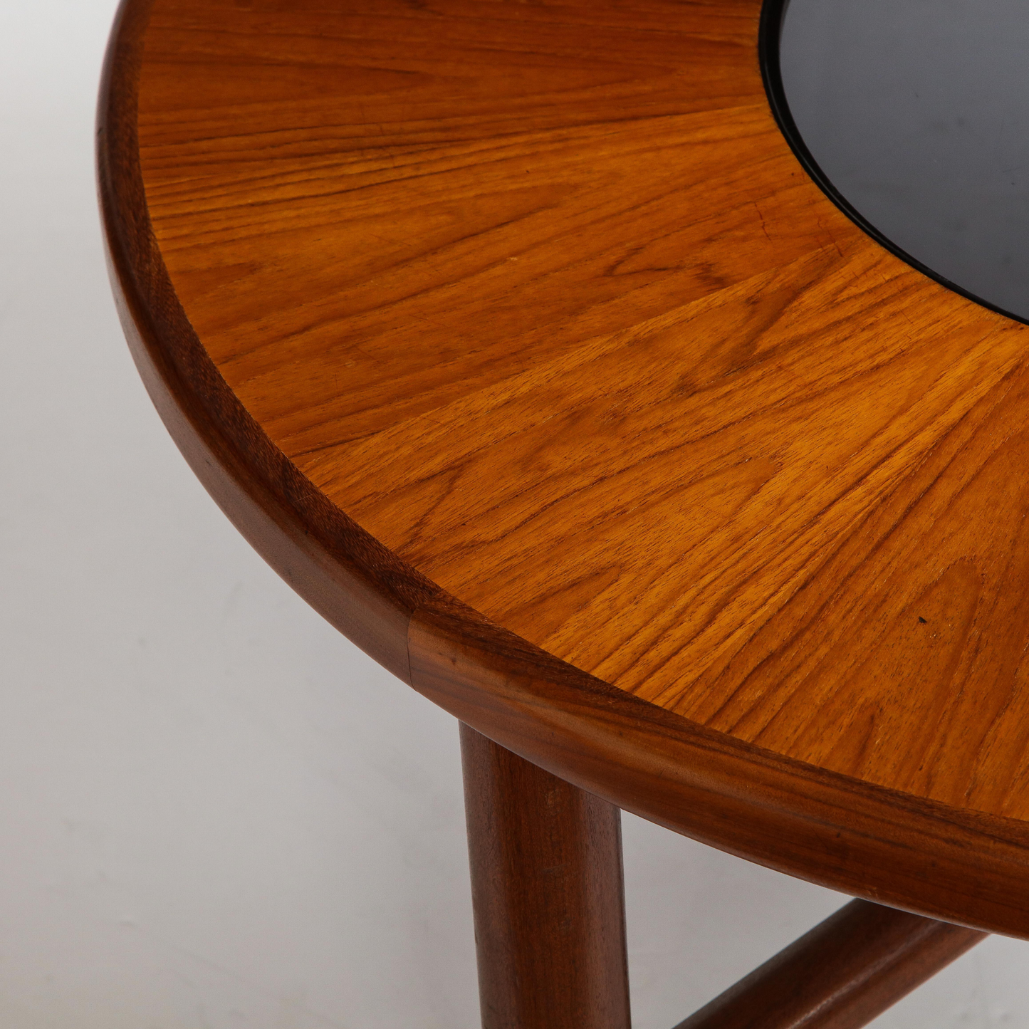 Midcentury Round Teak and Smoked Glass Coffee Table by G-Plan, U.K. 1960s