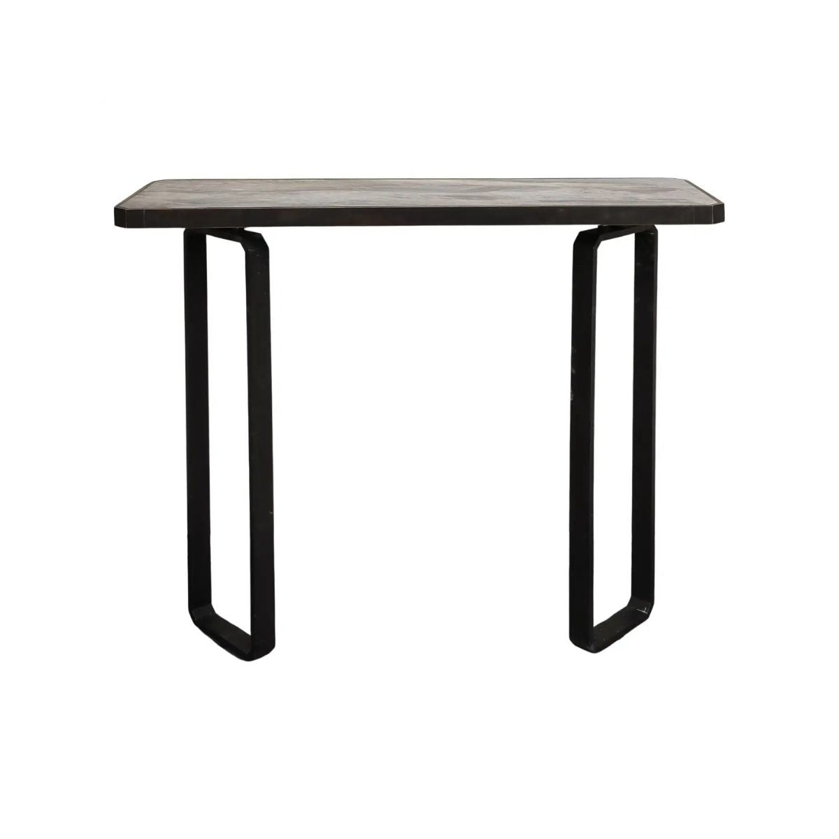 Modern Iron Wall-Mounted Officina Ciani Console with New Marble Top