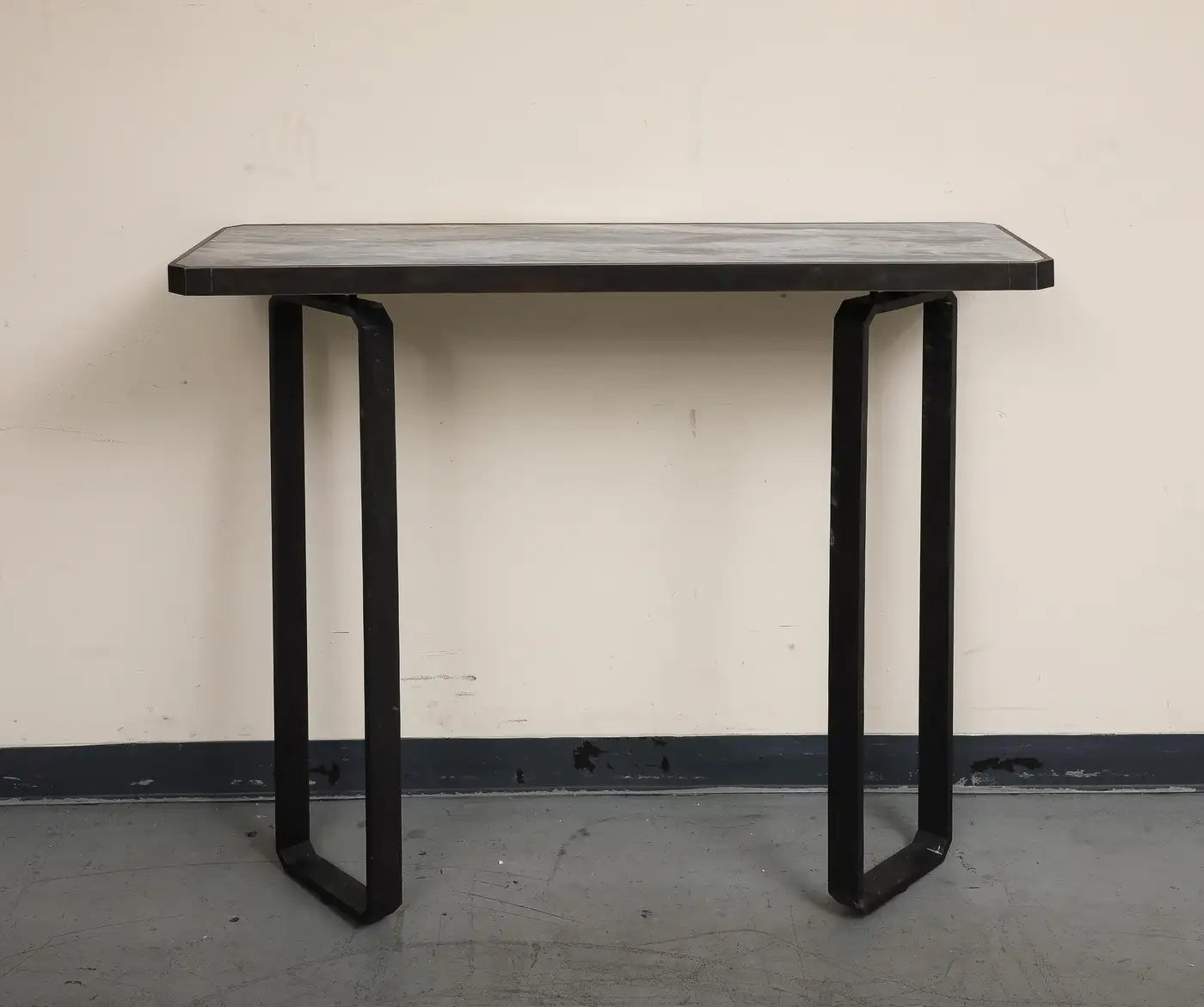 Modern Iron Wall-Mounted Officina Ciani Console with New Marble Top