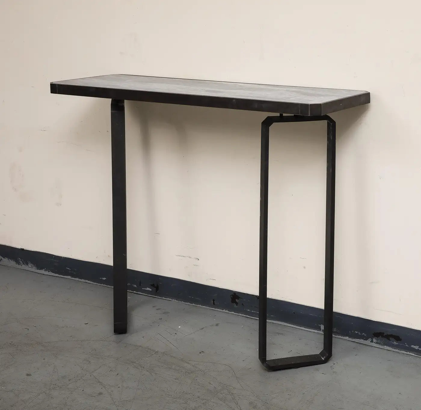 Modern Iron Wall-Mounted Officina Ciani Console with New Marble Top