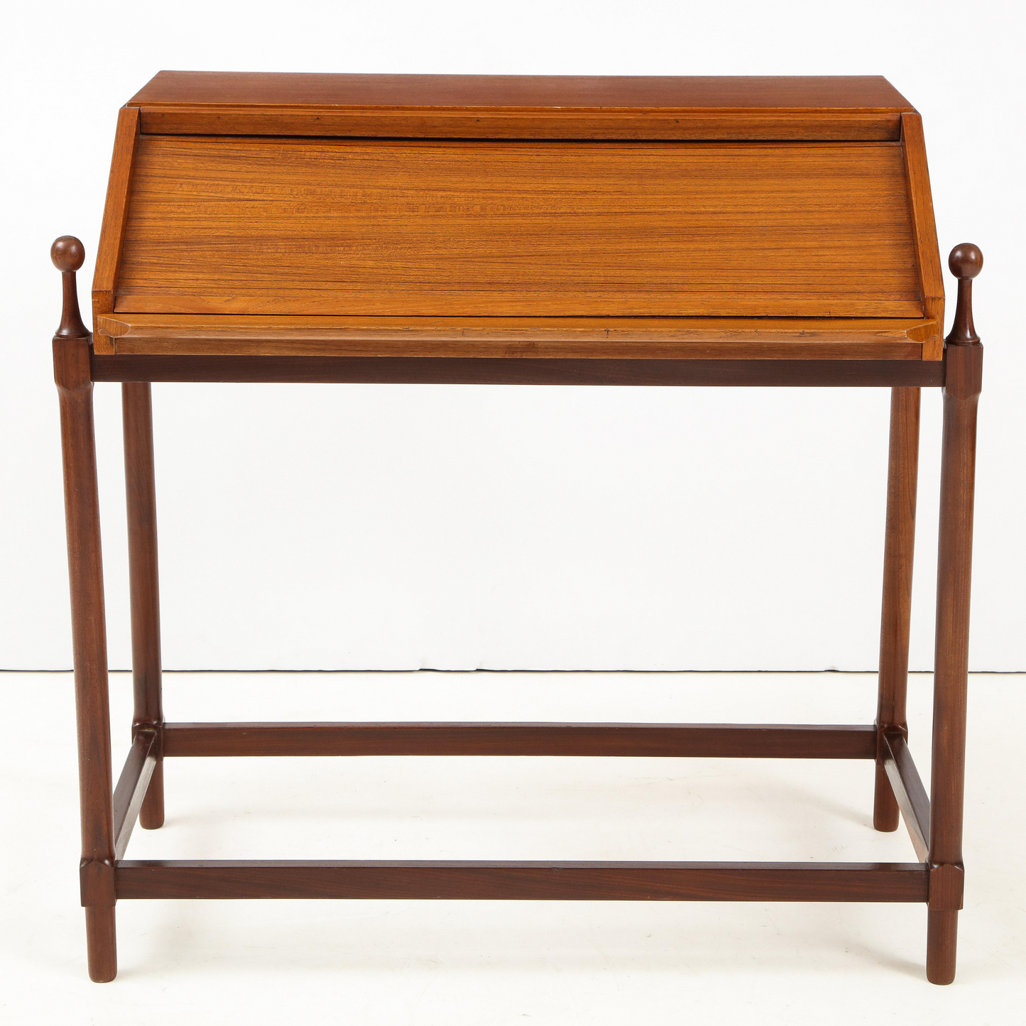 Modernist Teak Rollup Secretary Desk by Fratelli Proserpio, Italy, 1960s