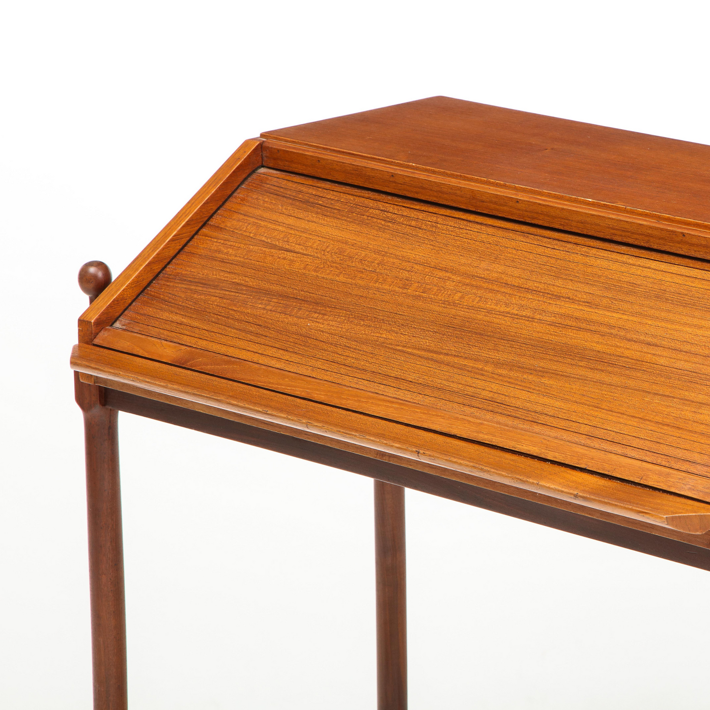 Modernist Teak Rollup Secretary Desk by Fratelli Proserpio, Italy, 1960s