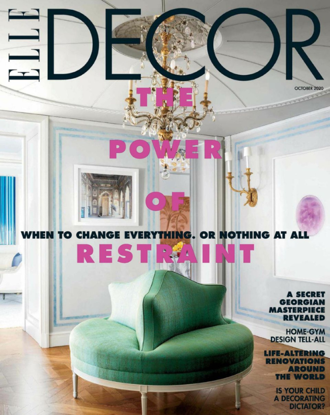 The cover of a Elle Decor Magazine from 2020, in which Nate Berkus Interiors' work is featured.