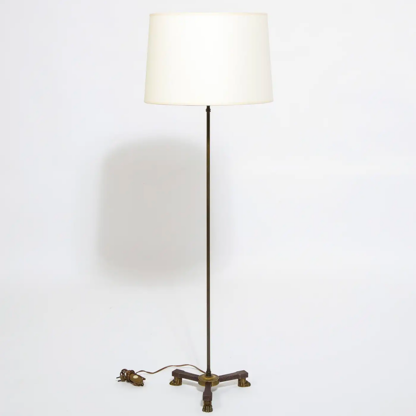 Neoclassical Bronze Floor Lamp Attributed to André Arbus, France, 1940s