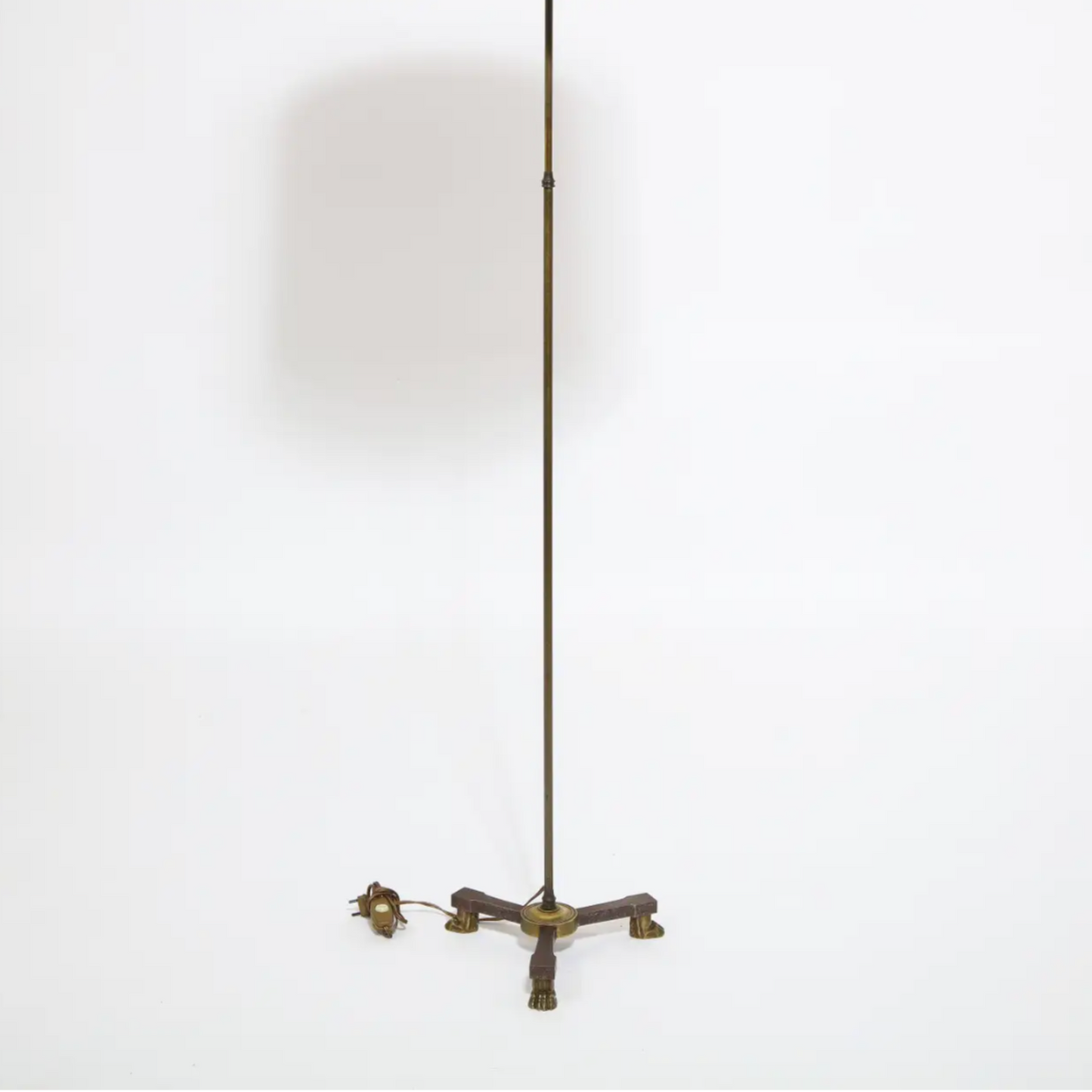 Neoclassical Bronze Floor Lamp Attributed to André Arbus, France, 1940s