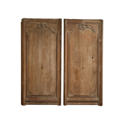 Pair of 19th Century Antique French Carved Oak Panels, c. 1880