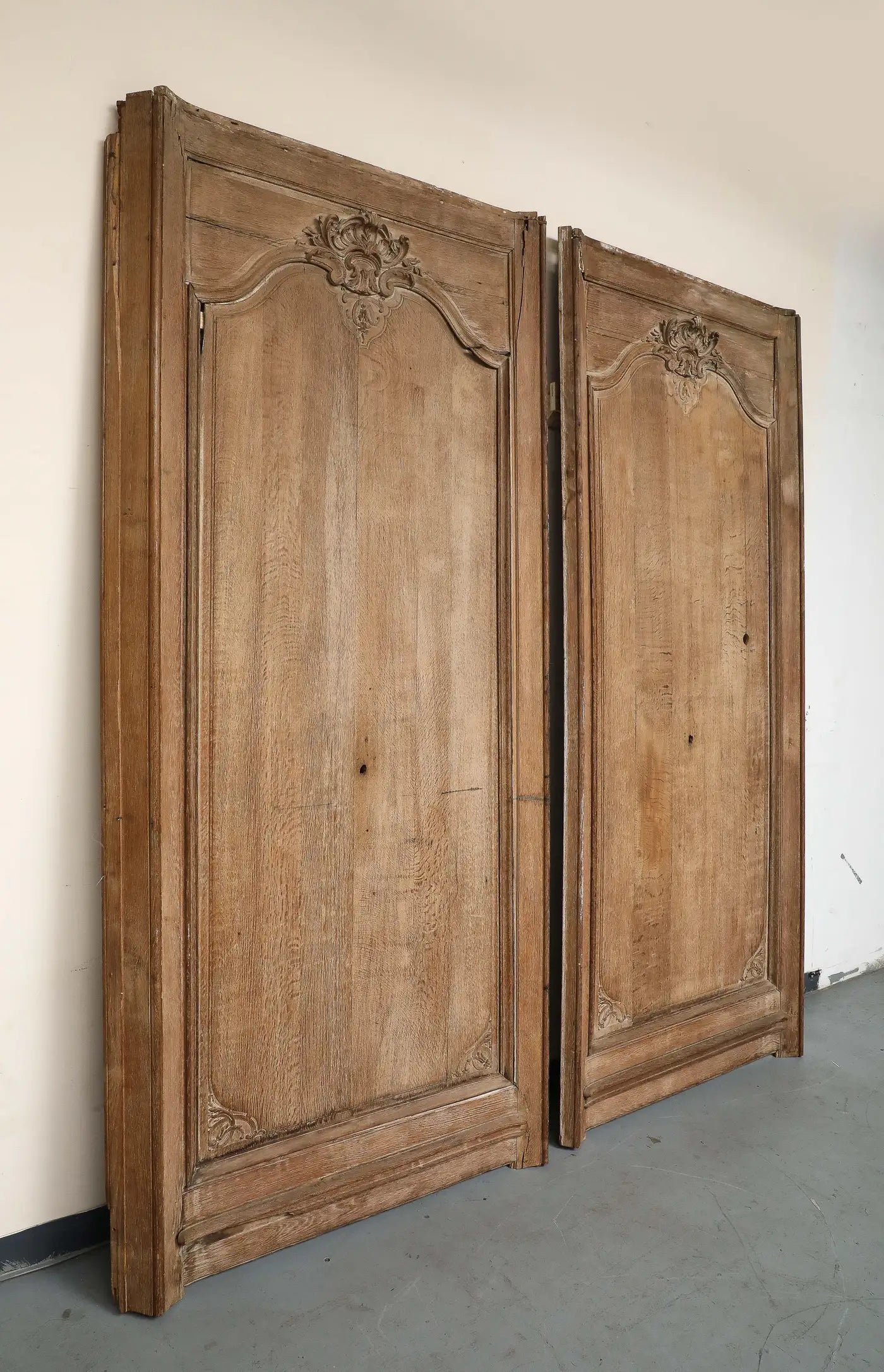Pair of 19th Century Antique French Carved Oak Panels, c. 1880