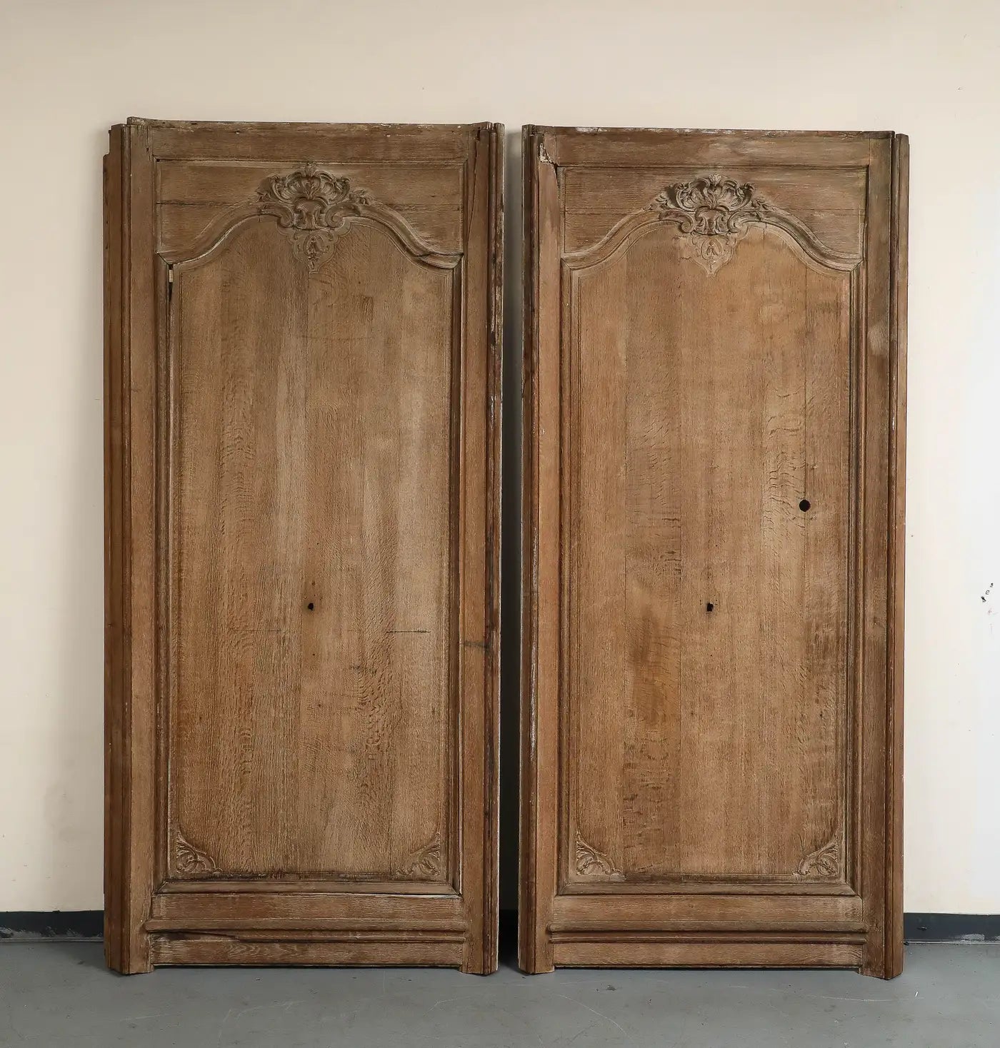 Pair of 19th Century Antique French Carved Oak Panels, c. 1880