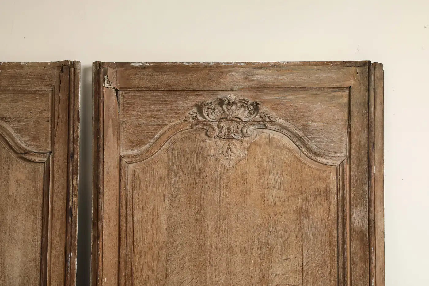 Pair of 19th Century Antique French Carved Oak Panels, c. 1880