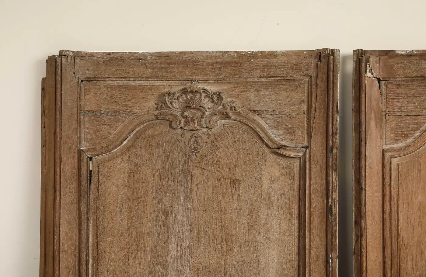 Pair of 19th Century Antique French Carved Oak Panels, c. 1880