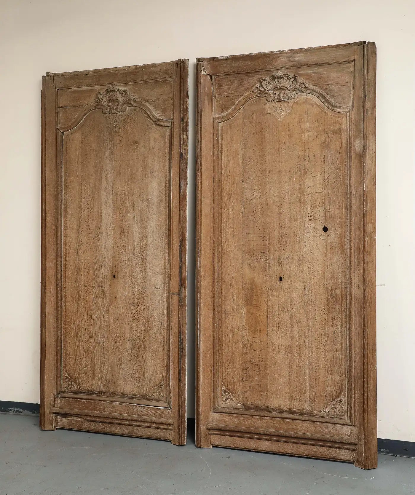 Pair of 19th Century Antique French Carved Oak Panels, c. 1880