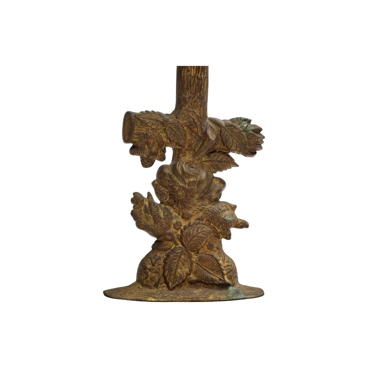 Pair of 19th Century Gilt Metal Foliate Candlesticks