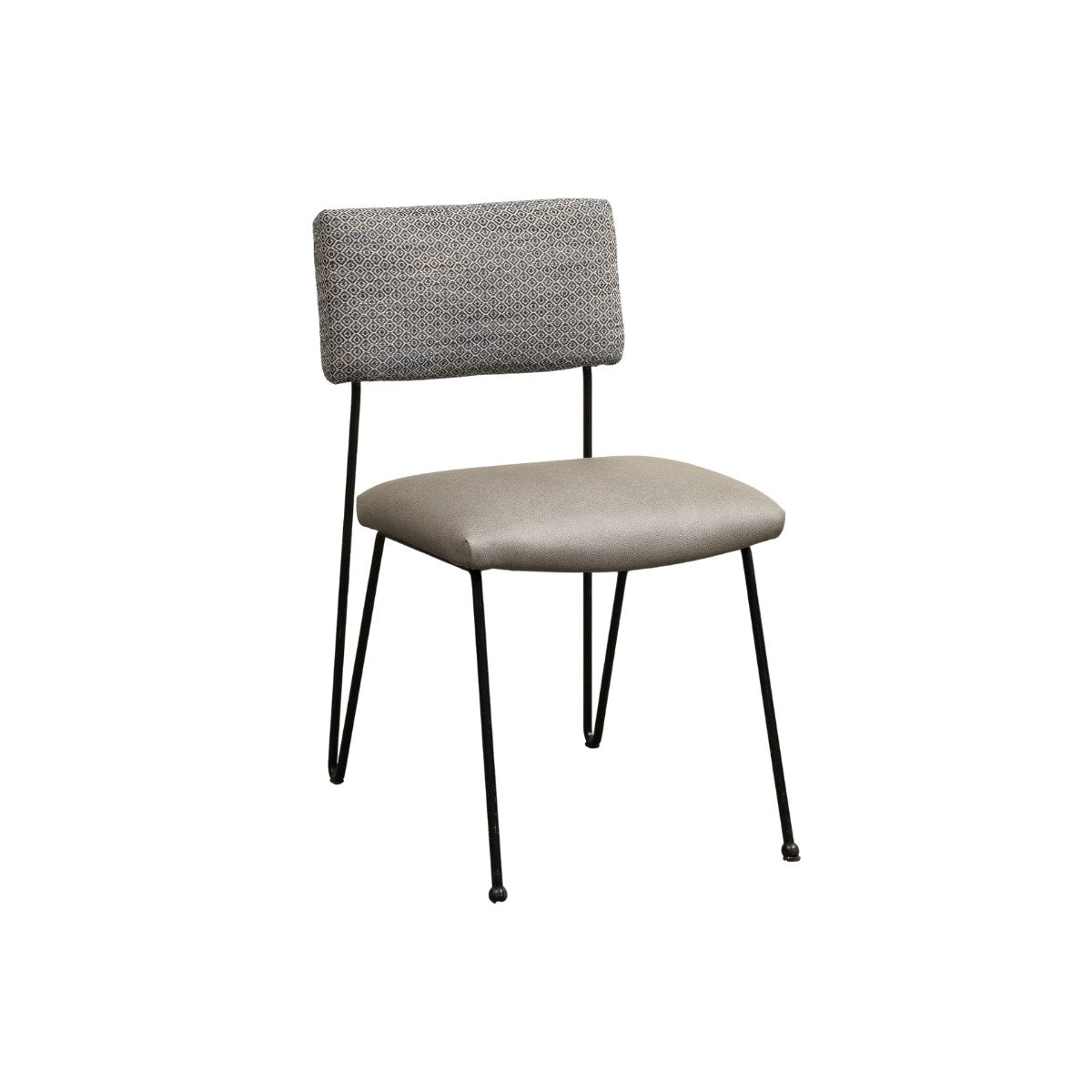 Pair of Midcentury Modern Case Study Iron Chairs With Leather Seats