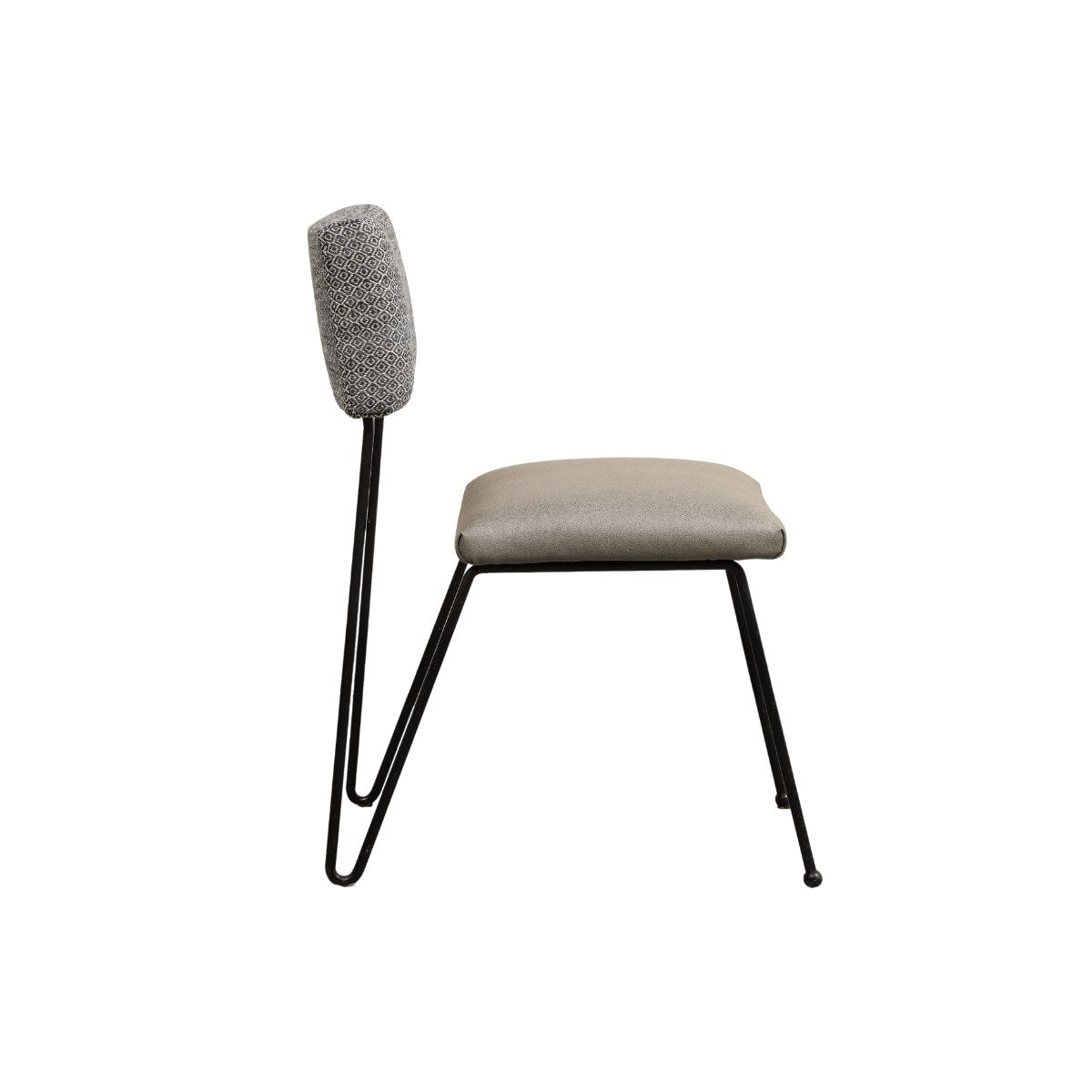 Pair of Midcentury Modern Case Study Iron Chairs With Leather Seats