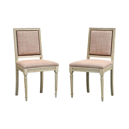 Pair of Painted French Louis XVI Style Side Chairs in Rose Tarlow Blush Linen