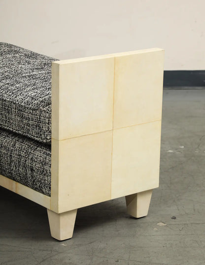 Parchment Benches Inspired by Jean Michel Frank, Mid-Century Modern Style