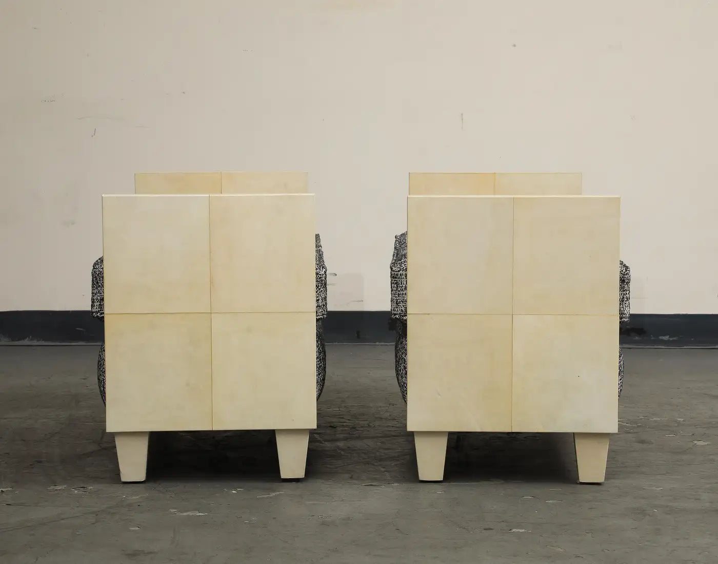 Parchment Benches Inspired by Jean Michel Frank, Mid-Century Modern Style
