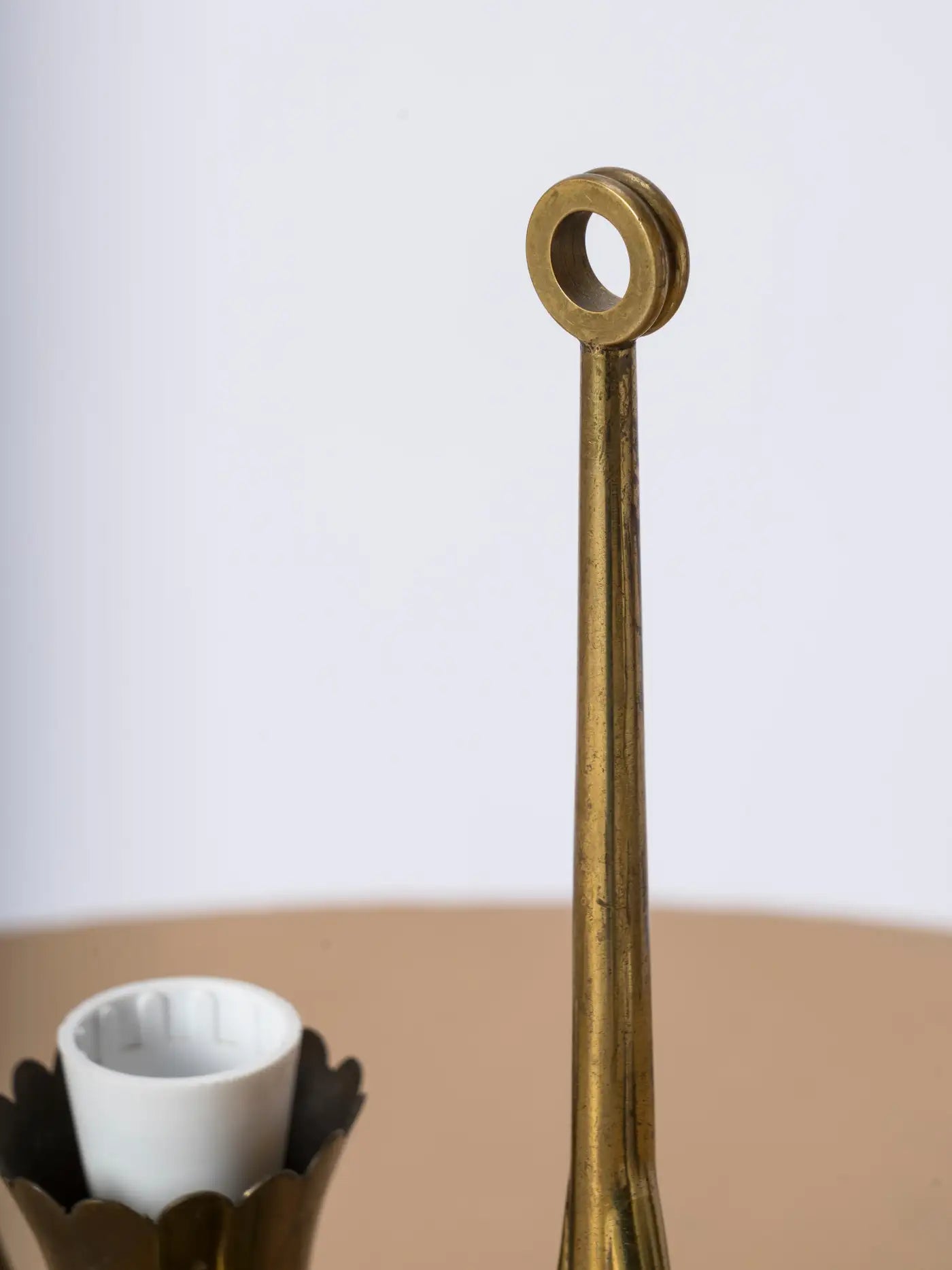 Petite Glass and Brass Table Lamp Att. Fontana Arte, Italy 1950s