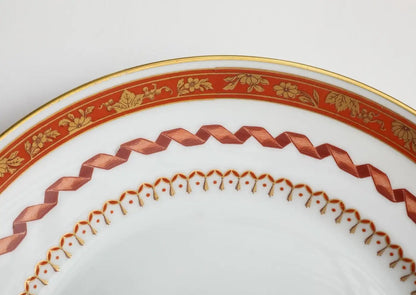 Richard Ginori 1735 Hand-painted Porcelain Dinner Plate in Pincio Red