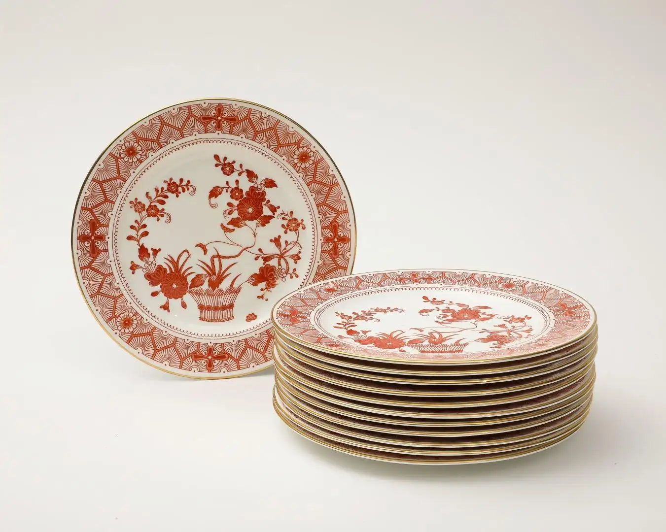 Royal Crown Derby Luncheon Plates, Chandos Pattern, Set of 12