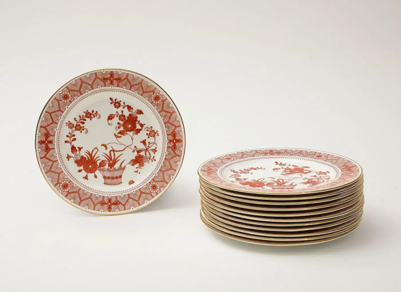Royal Crown Derby Luncheon Plates, Chandos Pattern, Set of 12