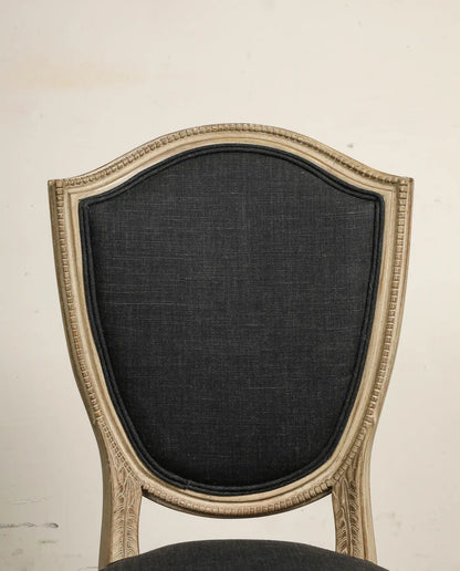 Set of 4 Louis XVI Style Side Chairs with New Linen and Suede Upholstery