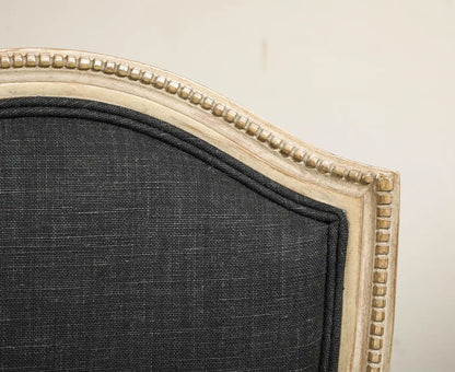 Set of 4 Louis XVI Style Side Chairs with New Linen and Suede Upholstery