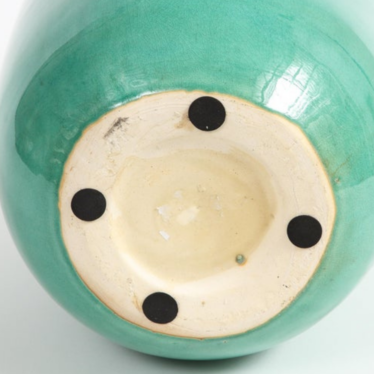 Teal Pottery Vase Circa 1960
