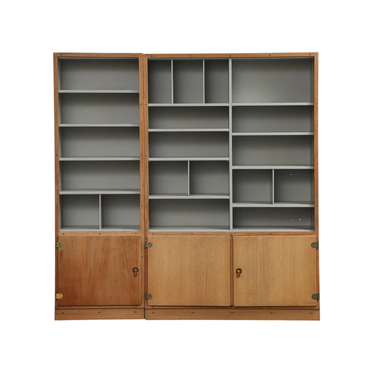 2-Piece Scandinavian Oak Bookcase System by Børge Mogensen, Denmark 1970s