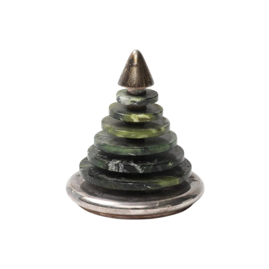 Vintage Bulgari Sterling and Jade Paperweight