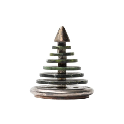 Vintage Bulgari Sterling and Jade Paperweight