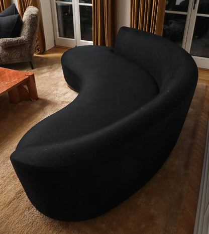 Vladimir Kagan for Directional Serpentine Cloud Sofa in Black Cashmere, 1970s