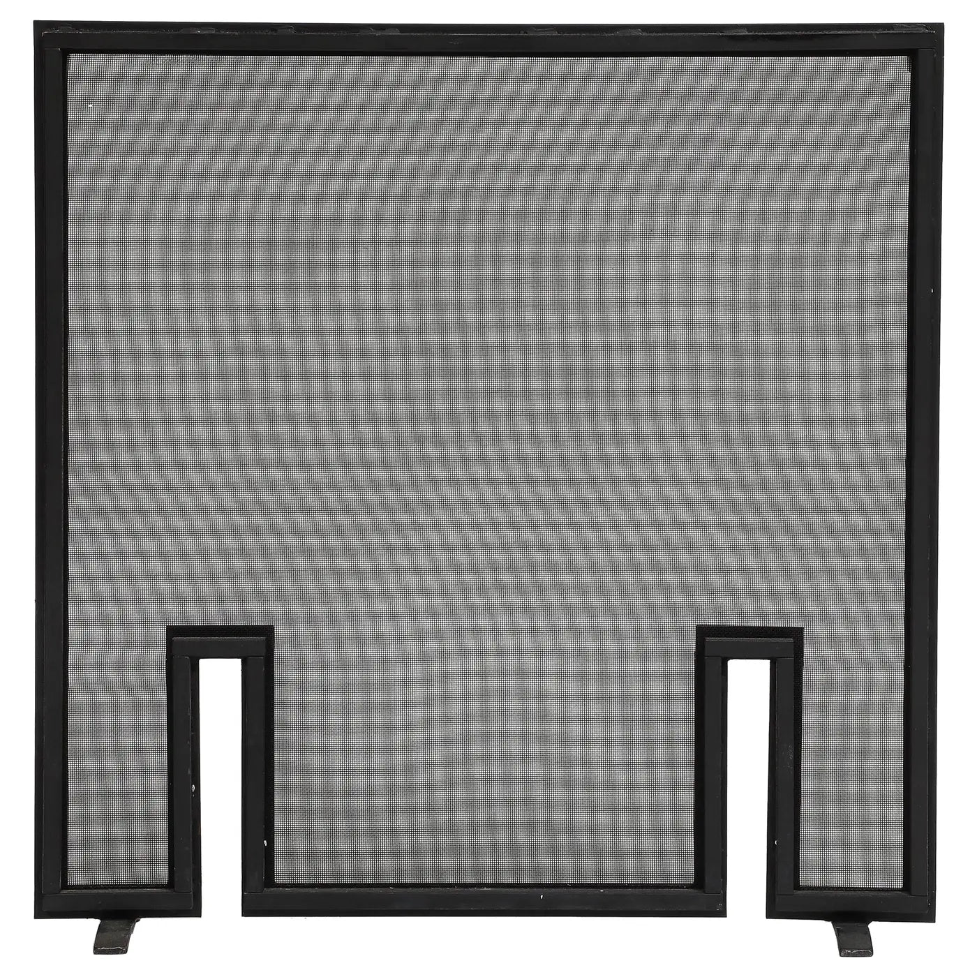 Contemporary Black Metal Mesh Firescreen