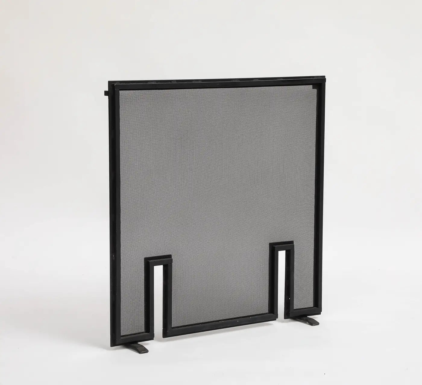 Contemporary Black Metal Mesh Firescreen