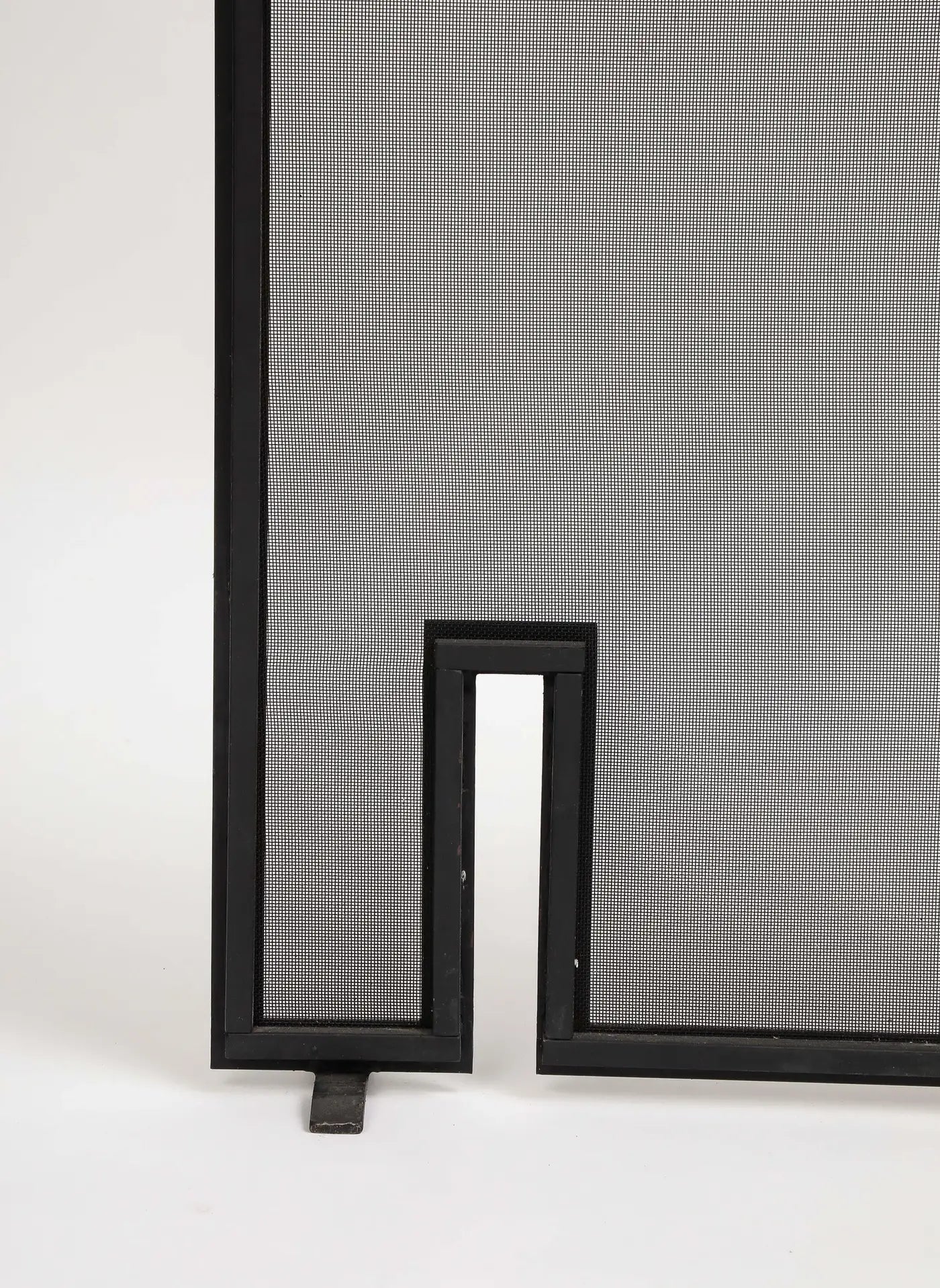 Contemporary Black Metal Mesh Firescreen