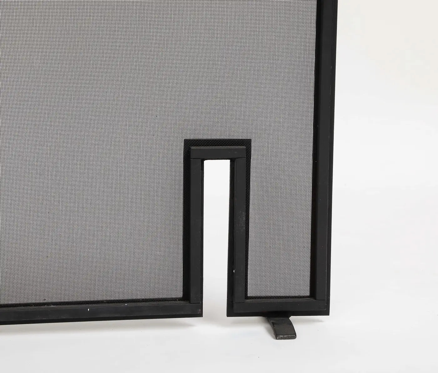 Contemporary Black Metal Mesh Firescreen