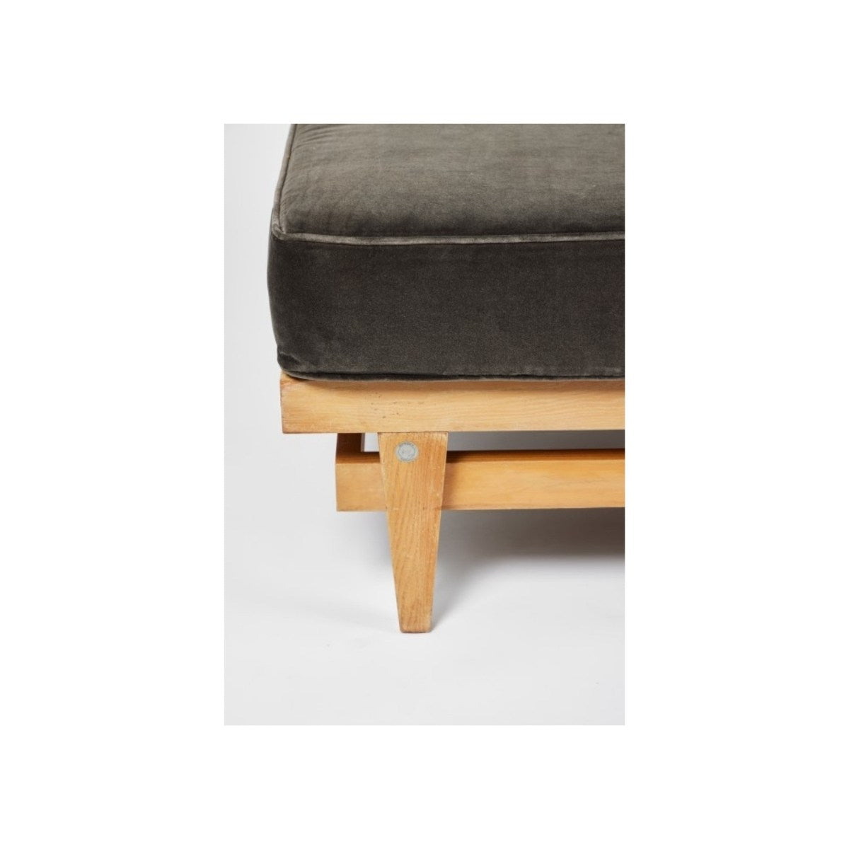 1960s Bleached Oak Daybed by Bertrand Goldberg with Velvet Cushion