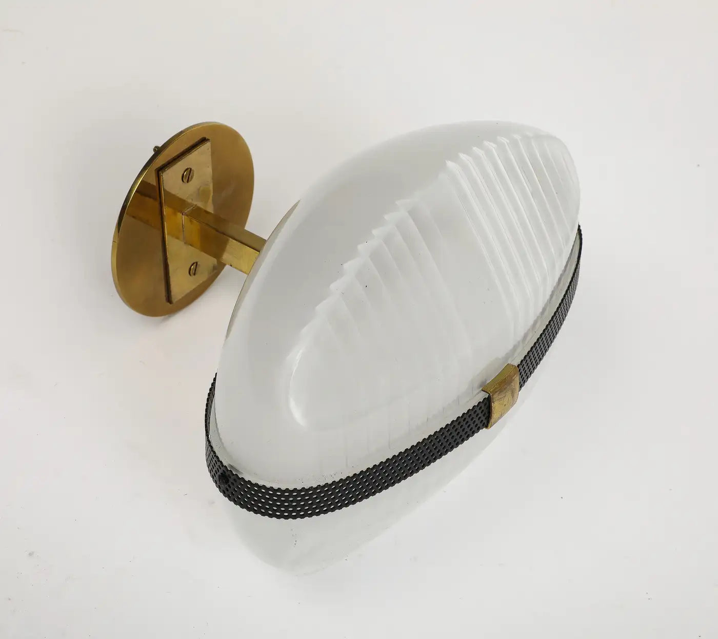 Midcentury Italian Brass and Glass Sconce by Vico Magistretti