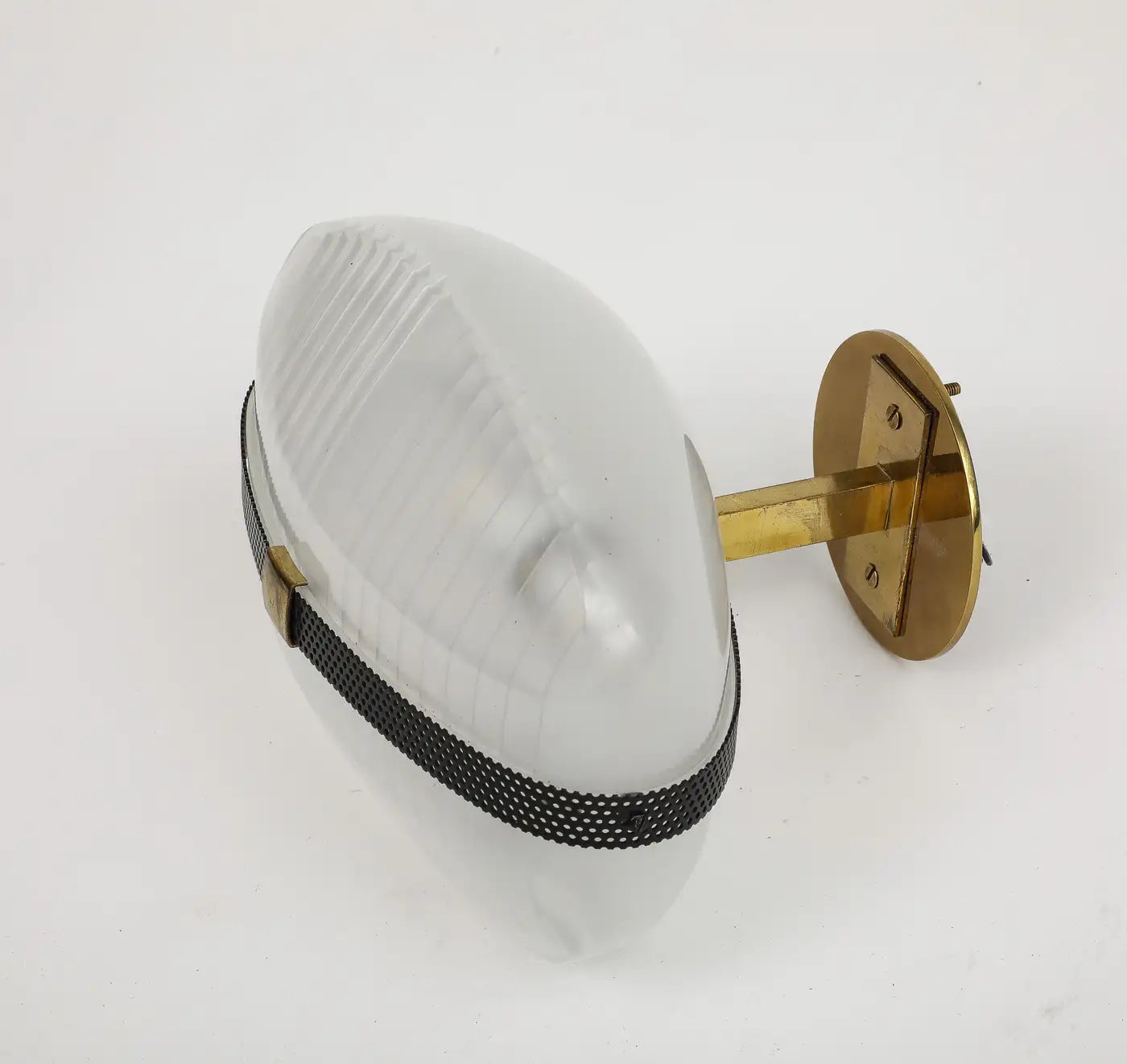 Midcentury Italian Brass and Glass Sconce by Vico Magistretti