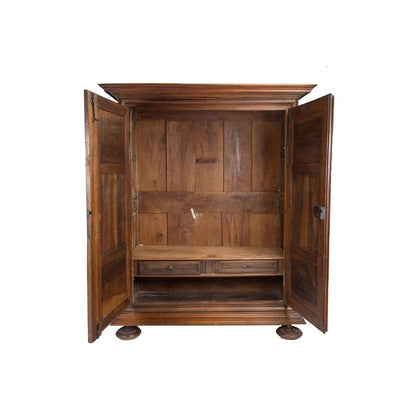 Early 18th Century Louis XIV Style Hand-Carved Walnut Armoire