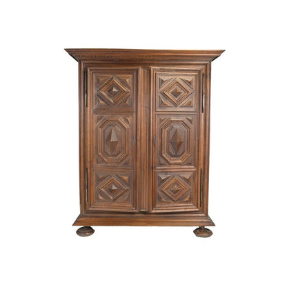 Early 18th Century Louis XIV Style Hand-Carved Walnut Armoire
