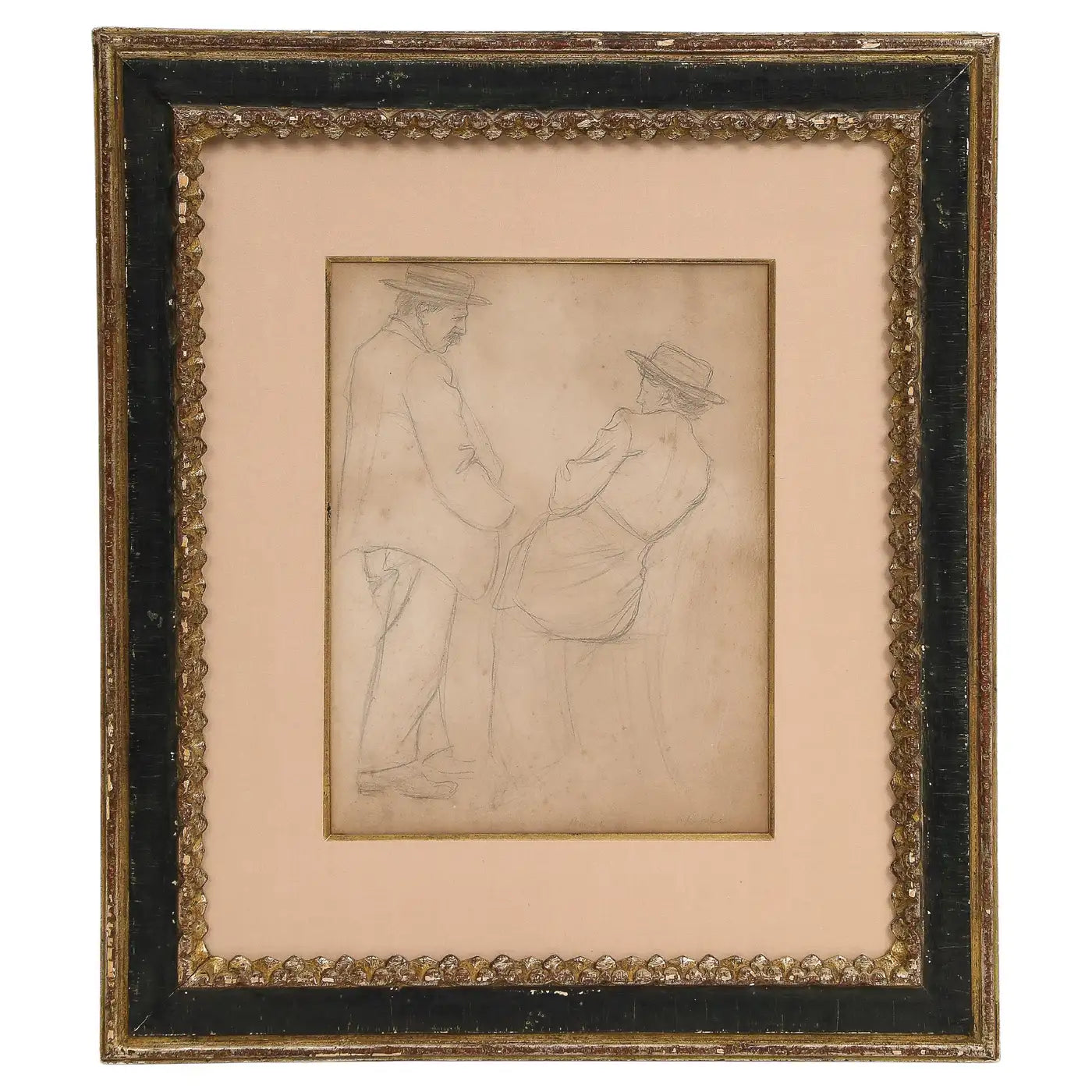 Odilon Roche Signed Drawing on Paper, 