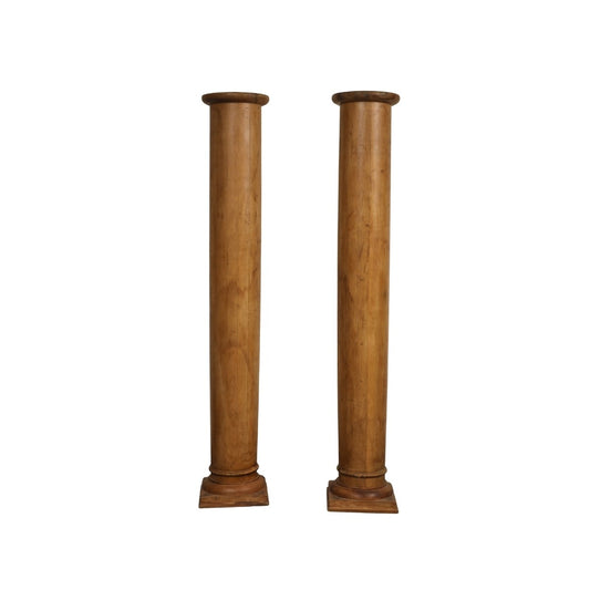 Pair of Tall Fluted Decorative Wood Columns, c. 1930