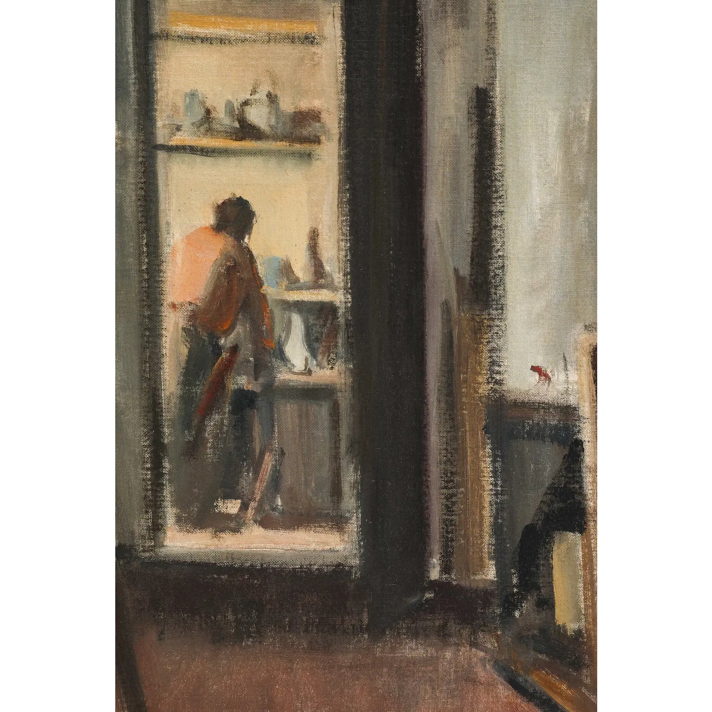 Ponziano Togni (Swiss, 1906-1971), Oil on Canvas "Studio View", Signed, 1940-1945